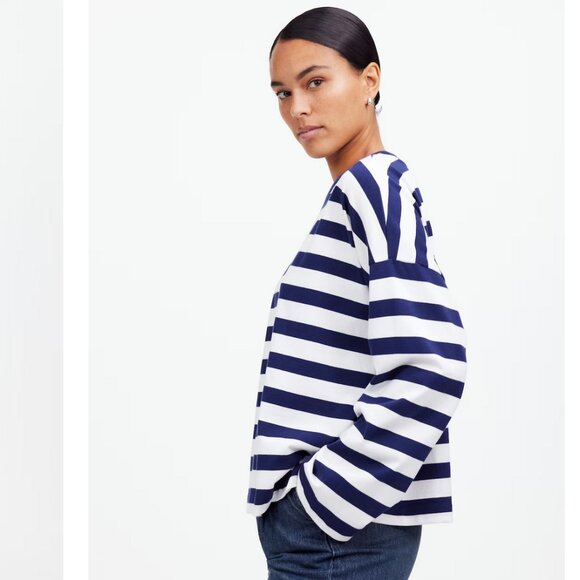 Madewell Oversized Long-Sleeve Crewneck Tee - Picture 5 of 10